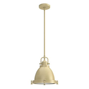 1 Light Bridgemoor Pendant Lighting Hunter Modern Brass - Clear Holophane 