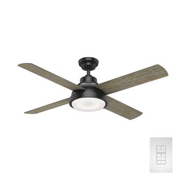 54 inch Levitt with LED Light Ceiling Fans Casablanca Matte Black - Brushing Barnwood 