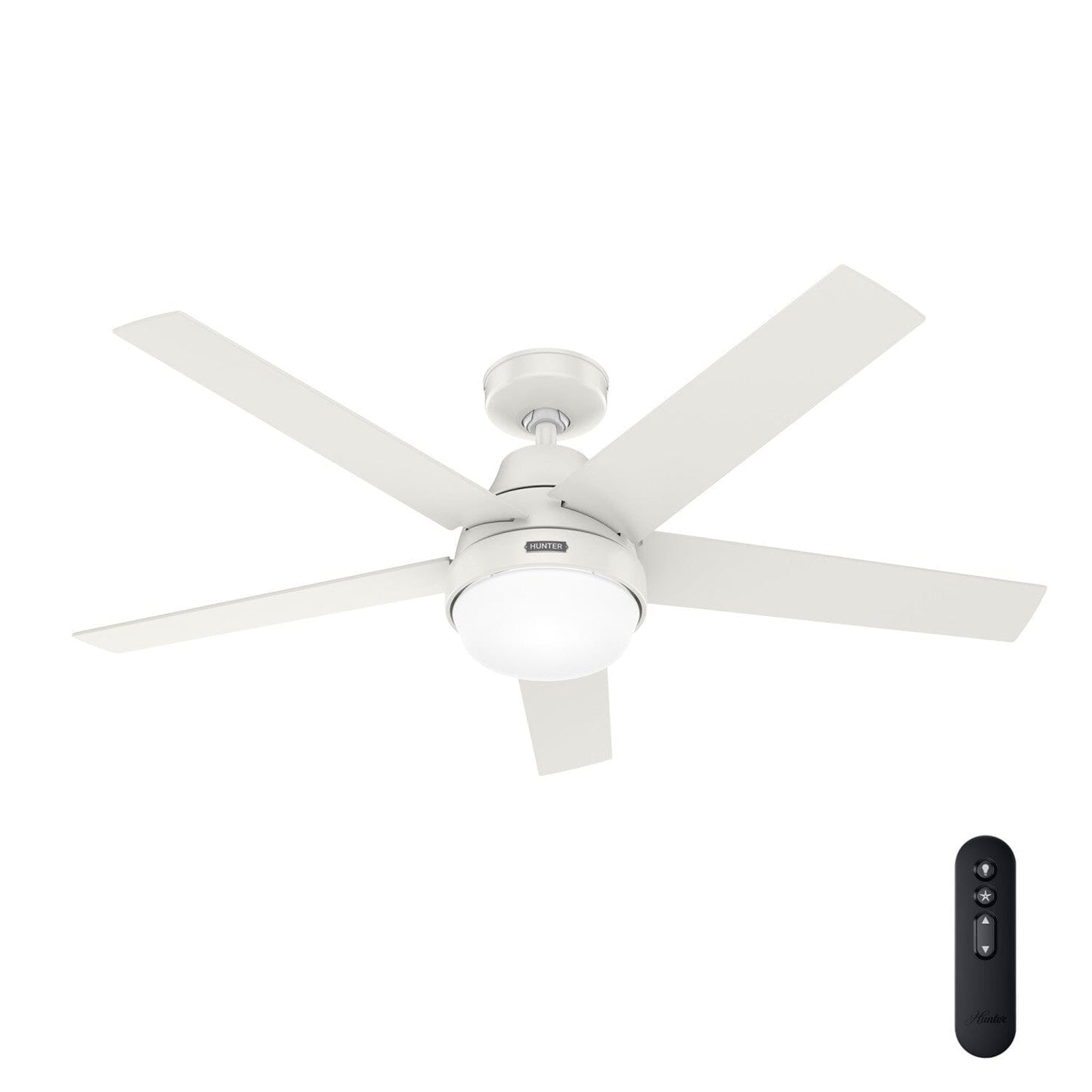 Aerodyne Indoor Smart Fan with LED Light 52 inch with Remote Ceiling Fans Hunter Fresh White - Fresh White 