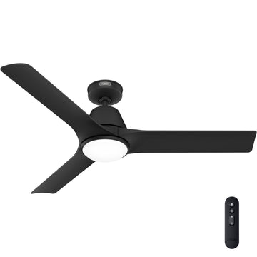 Aeronaut Outdoor Smart Fan with LED Light 52 inch with Remote Ceiling Fans Hunter Matte Black - Matte Black 