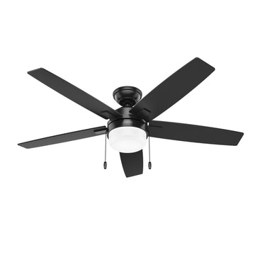 Anisten LED Light 52 inch Ceiling Fans Hunter Matte Black - Matte Black 