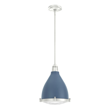 Bluff View 1 Light Pendant Lighting Hunter Indigo Blue - Brushed Nickel 