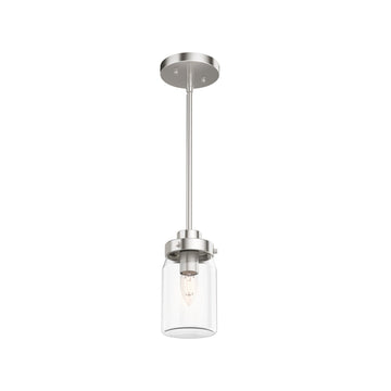 Devon Park 1 Light Mini Pendant Lighting Hunter Brushed Nickel - Clear 