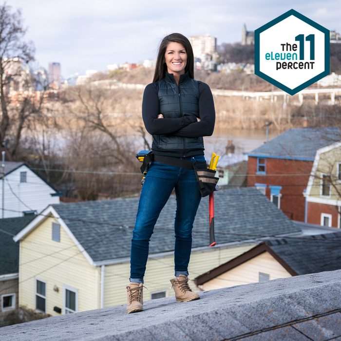 Becca Haggard standing on a roof