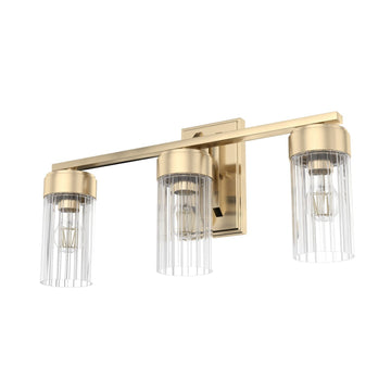 Gatz 3 Light Vanity Lighting Hunter Alturas Gold - Ribbed 