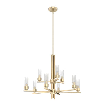 Gatz 9 Light 2-tier Chandelier Lighting Hunter Alturas Gold - Ribbed 