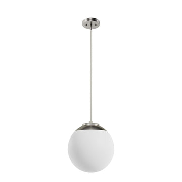 Hepburn 12 Inch Diameter Pendant Lighting Hunter Brushed Nickel - Cased White 