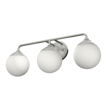 Hepburn 3 Light Vanity Lighting Hunter Brushed Nickel - Cased White 