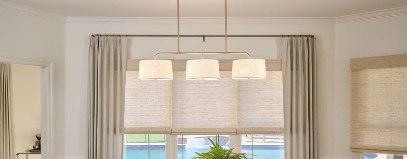 Cottage Hill 6 Light 3 Shade Linear Chandelier in Alturas Gold finish.