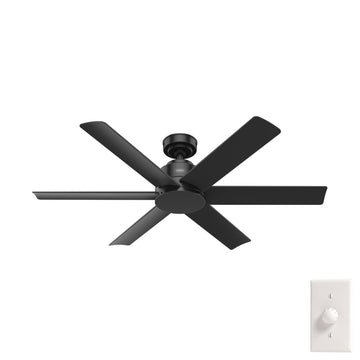 Kennicott Outdoor 52 inch Ceiling Fans Hunter Matte Black - Matte Black 