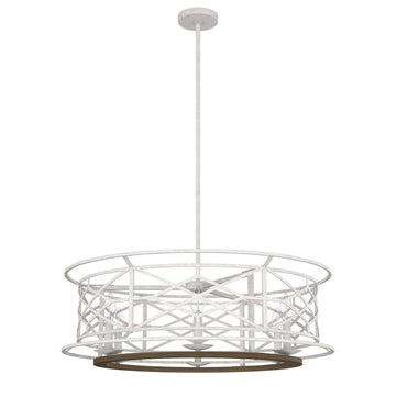 Langwood 6 Light Chandelier Lighting Hunter Distressed White - Chestnut 