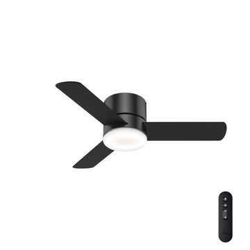 Minimus Low Profile with LED Light and Remote Control 44 Inch Ceiling Fans Hunter Matte Black - Matte Black 