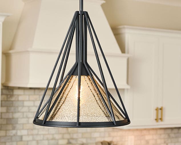 Rafner Medium Pendant in Natural Black Iron finish