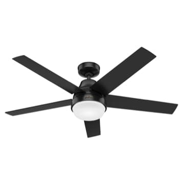 Aerodyne ceiling fan in matte black finish