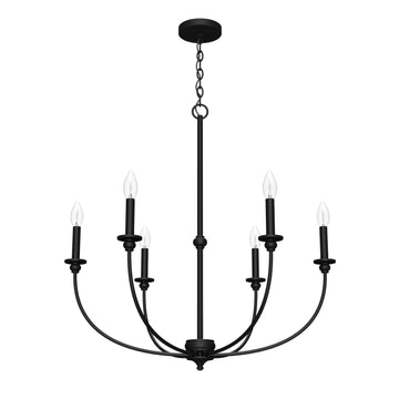 Southcrest 6 Light Chandelier Lighting Hunter Matte Black - None 