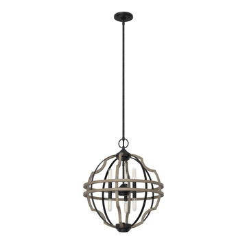 Stone Creek 6 Light Pendant 19 inch Lighting Hunter French Oak - Rustic Iron 